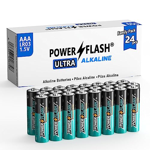 Power Flash Aaa Batteries 24 Pack With Fresh Date-Triple A Long-Lasting Alkaline High-Performance Battery,1.5 Volt,10-Year Shelf Life,Power Will Not Leak,Dependable Power For Your Devices #TOP26
