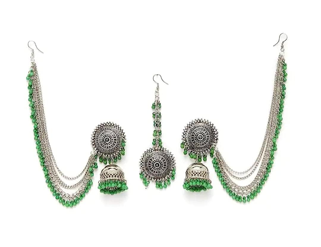 See full amazon price history chart for Green Beautiful Kashmiri Tribe Style Jhumka Earrings With Mangtika Bahubali Alloy Jhumki Earring, Earring Set Green Beautiful Kashmiri Tribe Style Jhumka Earrings With Mangtika Bahubali Alloy Jhumki Earring, Earring Set (B0CDBS455G) Amazon Price History, Amazon Price Tracker