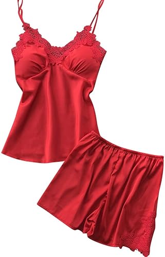 Lencería sexy para mujer, pijama de seda traviesa para mujer, conjunto de ropa interior de babydoll, pantalones cortos
