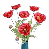 Artificial Poppy Flowers 29' Fake Flower with Long Stem Wedding Bouquet Arrangements for Home...