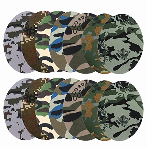 通用 Parches Termoadhesivos, 14 Piezas Parches Tela de Camuflaje, Parches de Reparación, Parches Para Ropa Termoadhesivos, Adecuado para Coser Ropa, Reparación de Bricolaje(7 Colores)