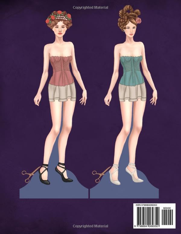Dollys and Friends Originals Fashion History Paper Dolls, 1820s: Fashion Activity Vintage Dress Up Collection of Romantic Period Costumes - Image 2