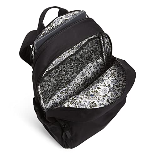 Image of Vera Bradley Women's Cotton Campus Backpack, Black, One Size