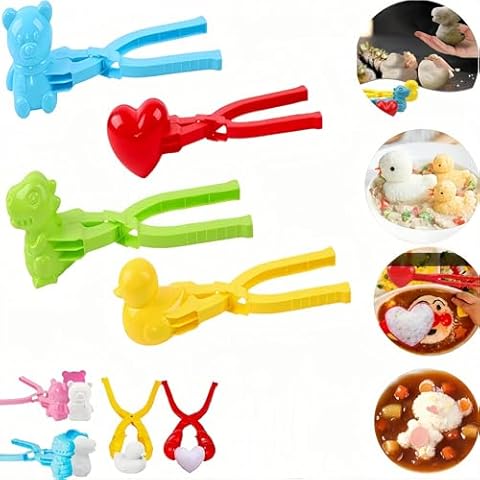 4Pack Sushi Plates Duck Rice Mold with Handle, Rice Duck Mold DIY Sushi Molds Animal Rice Tool, Animal Shapes Sushi Mold, Duck Snowball Maker Clip for Kids Boys Girls Toddler Adults Cover