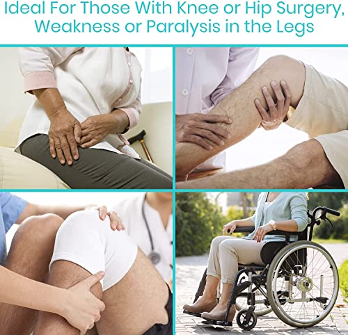 vive thigh lifter strap 2 pack - pull up assistance band - medical equipment padded wrist tool for leg movement - transfer device for limited mobility knee recovery - for elderly senior amp disabled