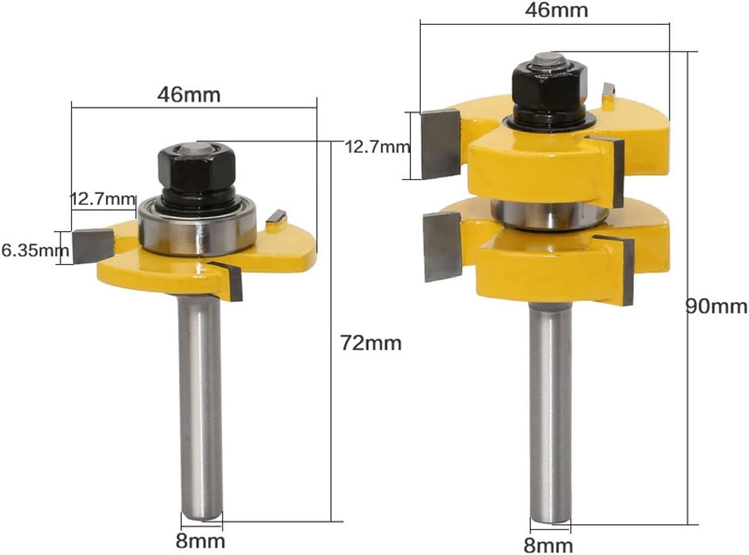Surface Milling Cutter 2 Piece Milling Cutter Set 8mm Handle Engraving Drill Bit Solid Carbide Milling Cutter Drill Bit Woodworking Tool Knife Wood End Mill