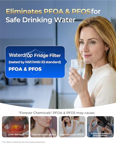 Image of Waterdrop Plus WDP-F45 Refrigerator Water Filter, Replacement for Samsung DA97-17376B, HAF-QIN /EXP, DA97-08006C, NSF /ANSI 401&53&42&372 Certified, 2 Filters (Packaging May Vary)