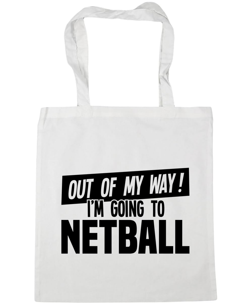 Hippowarehouse Out of My Way I'm Going to Netball Tote Shopping Gym Beach Bag 42cm x38cm, 10 litres