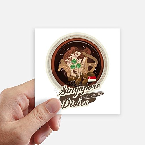 Decal Singapour Bak Kut Teh autocollant mural imperméable multicolore 10cm