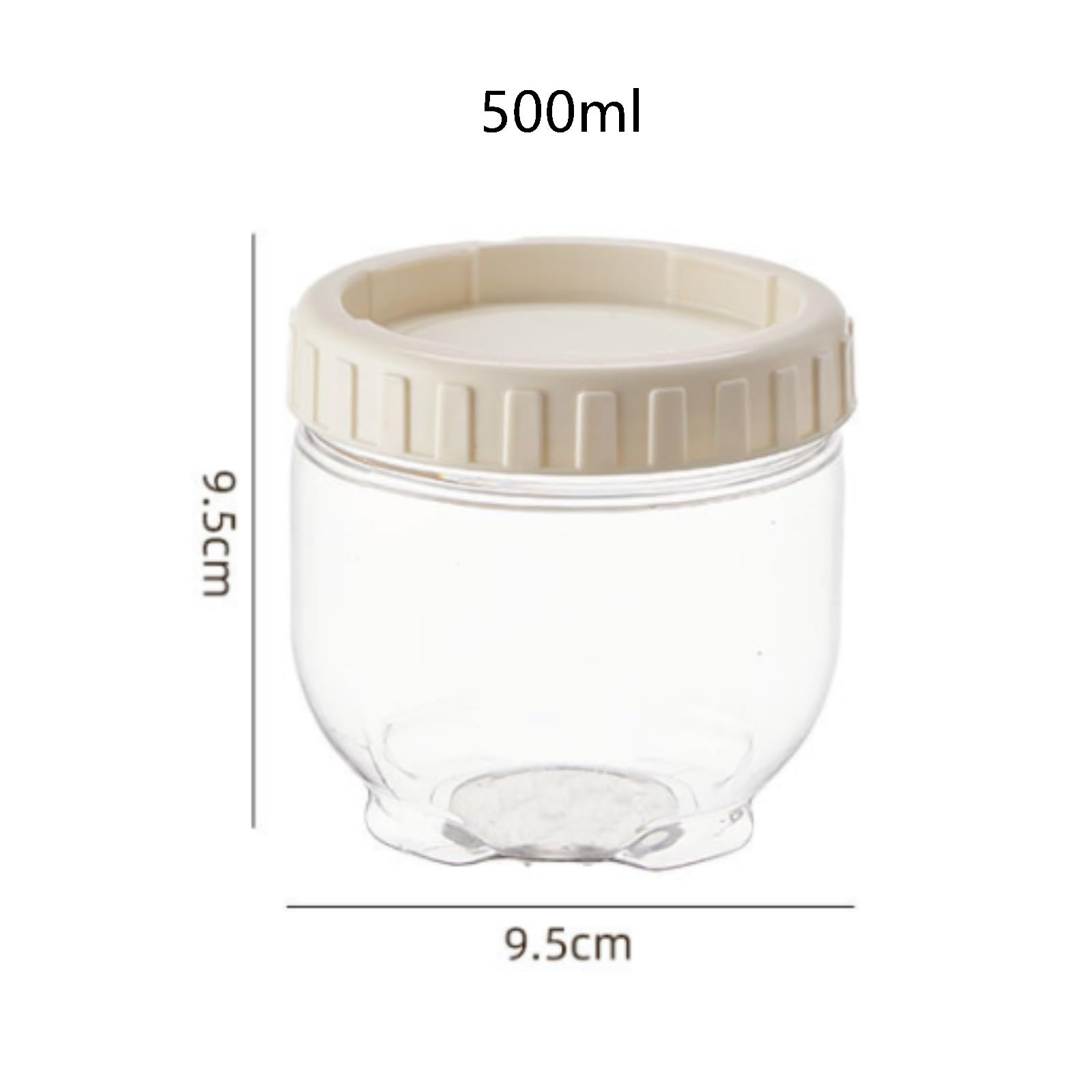 Barattoli Cucina Robusto Semplici Barattoli di Vetro con Coperchi A Vite, Bottiglia A Bocca Larga Impilabile Contenitori Ermetici per Alimenti(6pcs)