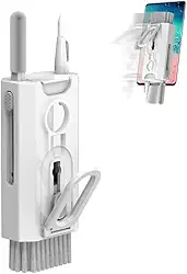 Kit Limpeza 8 em 1 Premium – Para Teclado, Fones de Ouvido e Telas com Escova, Flanela de Microfibra e Suporte Celular