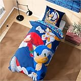 Get Trend Sonic The Hedgehog Juego de Cama Individual con Funda Nórdica Infantil Reversible 135x200cm y Funda de Almohada, Accesorios Habitacion (Azul Sonic, Individual)