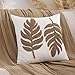 LUOYEHK Rope Embroidered Throw Pillow Covers 18x18 Inch Pack of 2 Two Willow Leaves Decorative Pillow Cases Hemp Rope Canvas Cushion Covers for Couch Sofa Bed Living Room