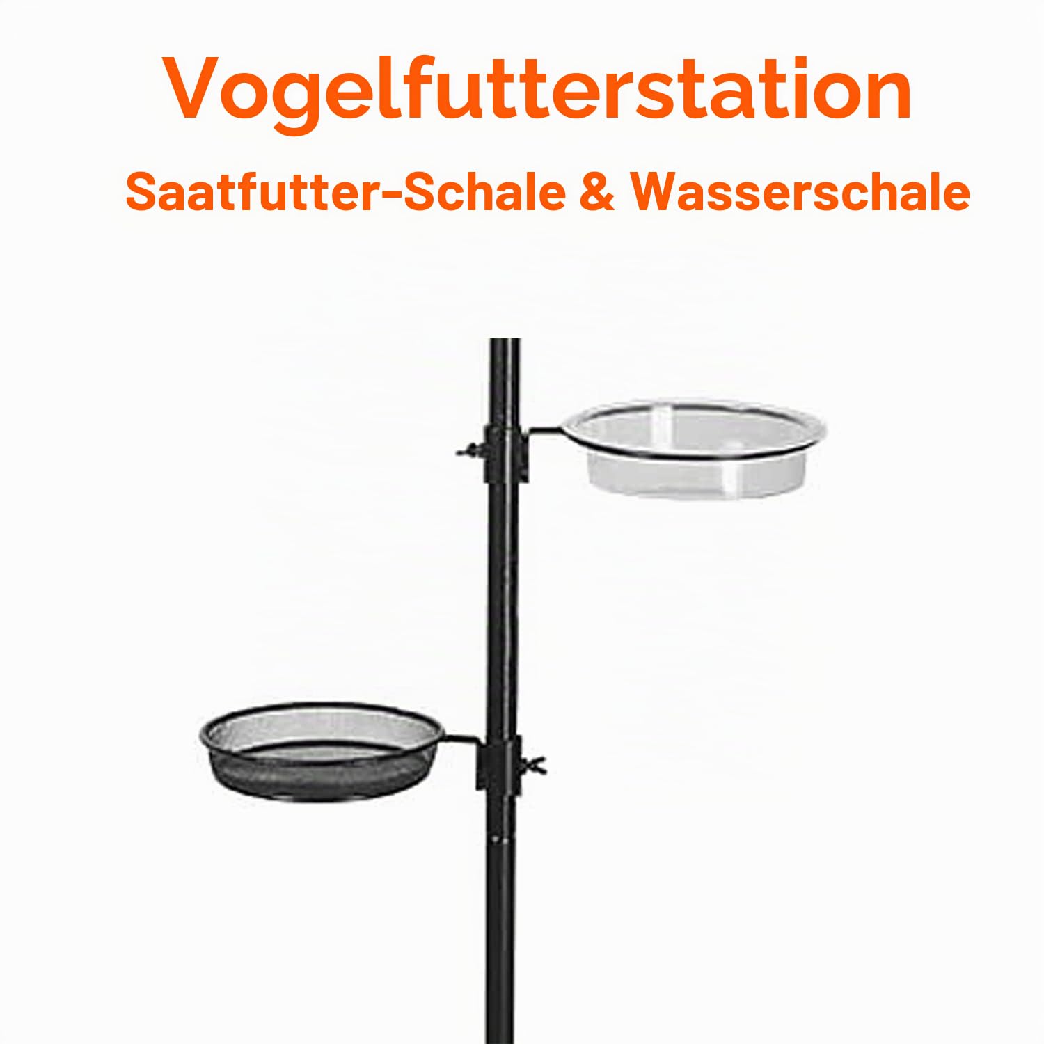 Robuste Metall Vogelfutterstation Vogelfutterstangen Ständer Kit mit hängender Futterstation Vogelfutterschale zum Anlocken von Wildvögeln