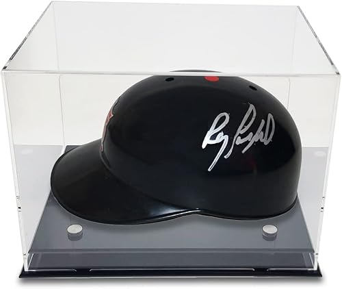 Miniatura 2 de OnDisplay Expositor de cascosombrero de béisbol con protección UV de lujo, base negra