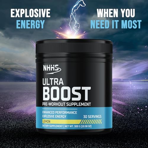 Image of Ultra Boost Pre-Workout Powder, Lemon Flavor, 300 Grams | 30 Servings, Explosive Energy & Performance Support, Vegan, Gluten-Free, Non-GMO