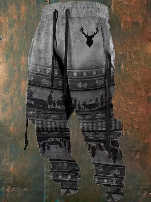 HOTYD Aztec Pants for Men Elastic Waist Drawstring Western Mens Jogger Sweatpants Vintage Ethnic Print Pants Trousers2