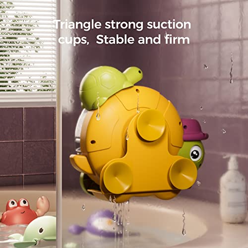 Tumama Turtle Bath Toy With 3 Wind Up Toys, Rotating Waterwheel/Eyes, Cute Turtle Shower Toys For Toddlers 18 Months+, Floating Wind Up Toys For Boy Girl, Kids Baby Bathtub Water Toys, Baby Car Toy #TOP6