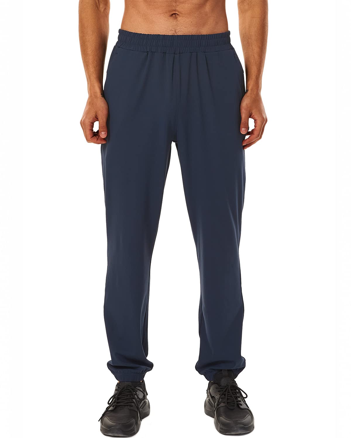 HOdo Pantalones deportivos para hombre de 86 cm y 91 cm de largo con bolsillos con cremallera