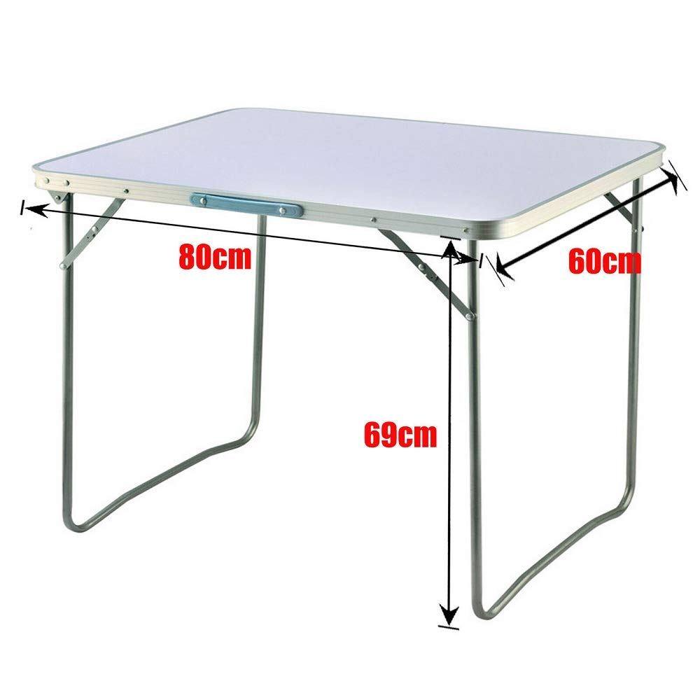 Lucn Table de camping portable en aluminium, table pliante pour intérieur et extérieur, table de jardin robuste pour barbecue, pique-nique, fête, capacité de charge 15 kg, longueur 80 cm