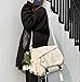 Inshere Aesthetic Crossbody Bag with Cute Pins and Ornament, Casual Shoulder Messenger Bag Japanese Kawaii Bag for Women Men (White)