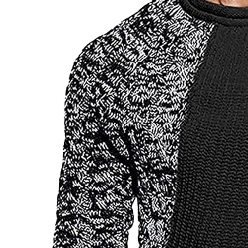 Men's Color Block Knitted Pullover Winter Ribbed Comfort Sweater Stylish Twisted Long Sleeve Sweaters3