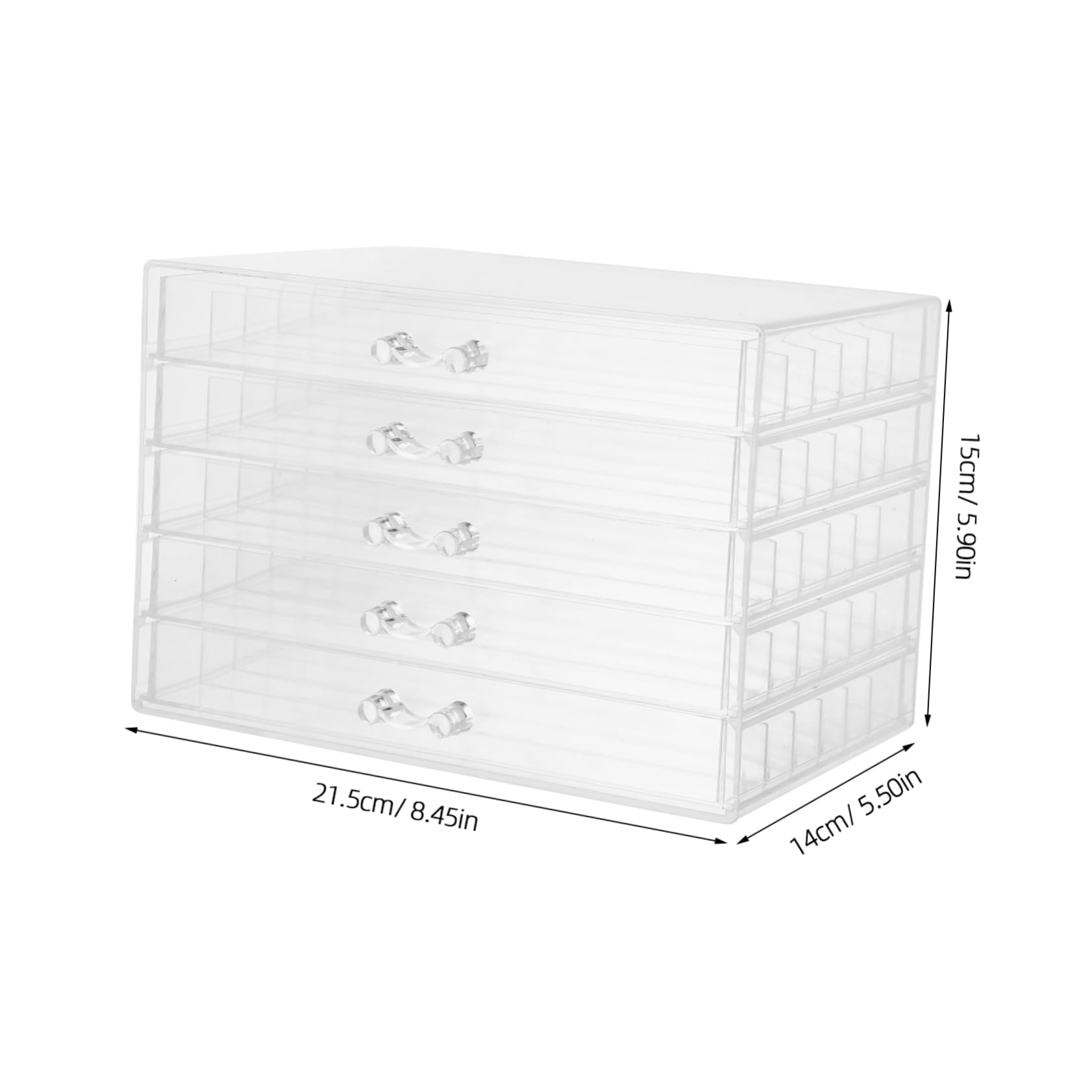 VALICLUD Organizador de Collares y Diseño Antienredos 5 Cajones Transparentes de Plástico Gran Capacidad Caja Joyero para Mujer y Niña para Collares y Cadenas