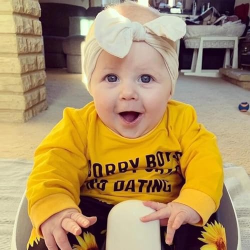 Image of BAKEFY -6 Style Combo Handmade Baby Headbands Soft Stretchy Nylon Hair Bands with Bows for Newborn Infant Baby Toddler Girls- Pack of 6