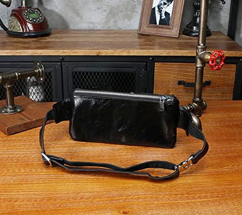 Waist Pack Fashion Genuine Leather Waist Bag for Men Fanny Pack Leather Belt Bag Waist Pack Bum Bag Money Belt Waist Pouch