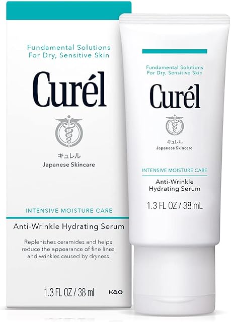 Curel Anti-Wrinkle Hydrating Serum for Dry, Sensitive Skin, white
