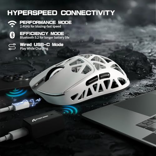 Ratón inalámbrico 2.4G/BT ATTACK SHARK R2 para setup gaming 5