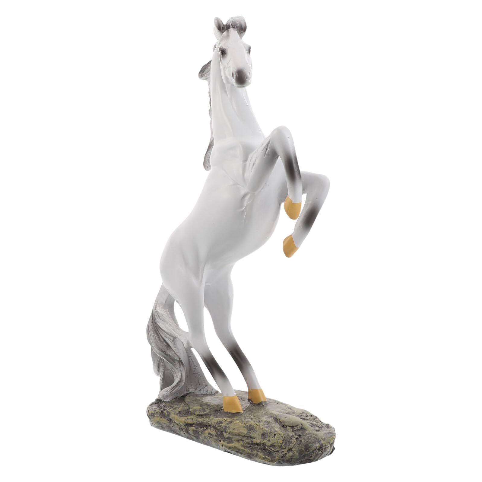 Feng Shui Figurka Konia z Żywicy Vintage Rzeźba Stojącego Konia Stabilny Materiał Symbol Sukcesu i Ambicji Dekoracja Do Salonu i Biura Chiński Noworoczny Ozdobny Element