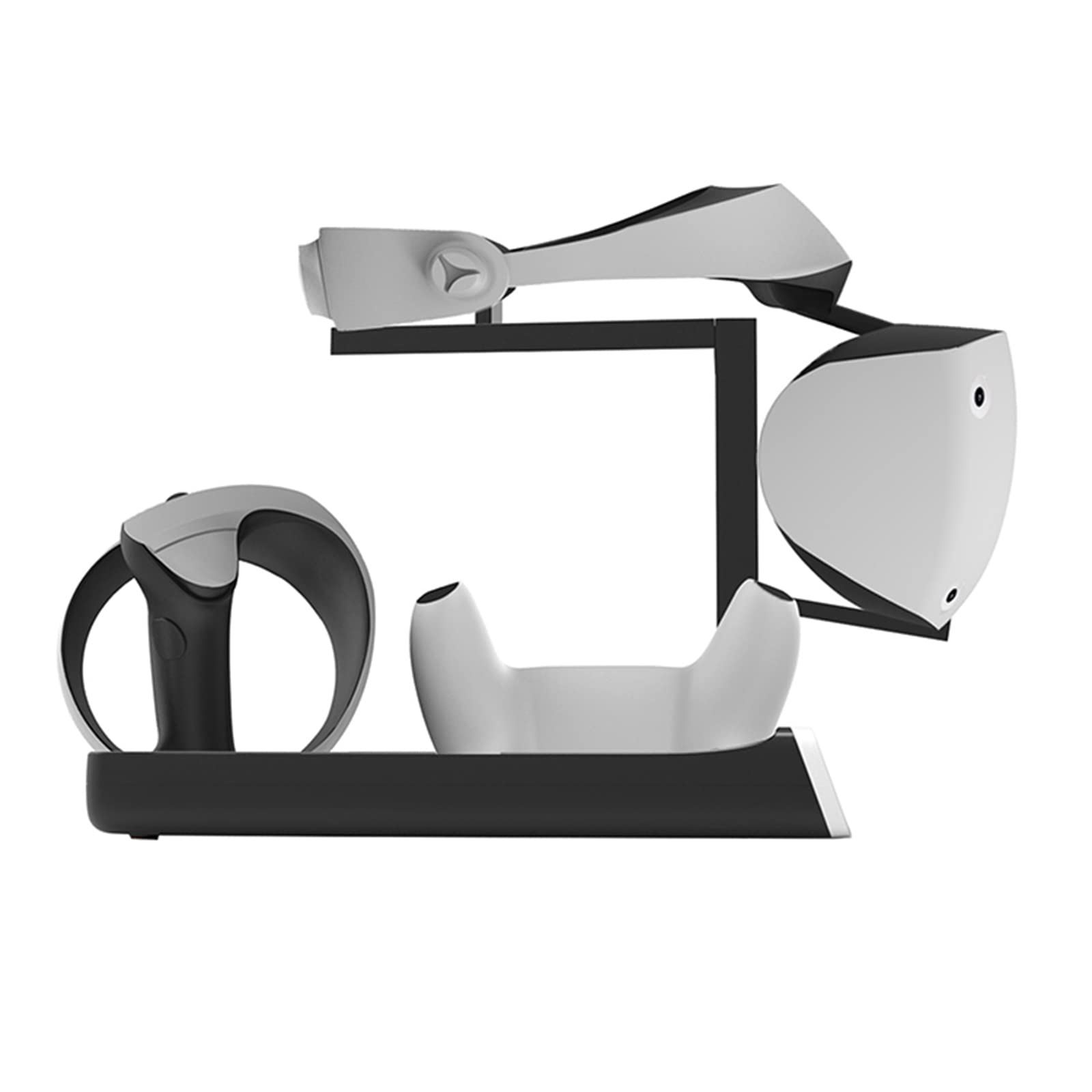 Stazione di ricarica per controller PS VR2/PS5, base per dock di ricarica a 4 maniglie con indicatore luminoso, supporto verticale per cuffie PSVR2 e controller