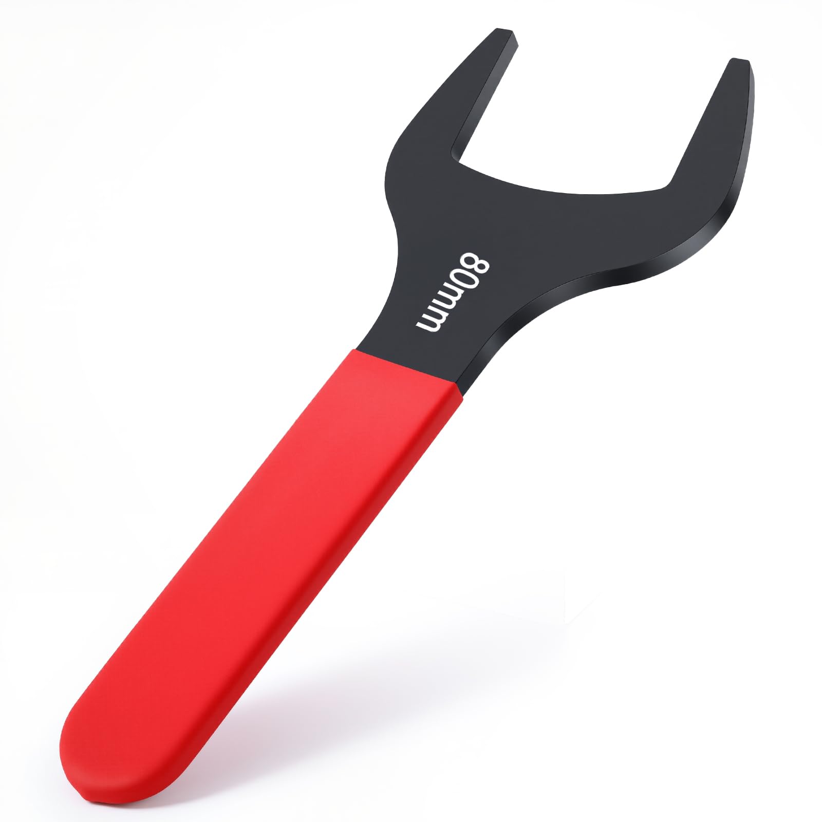 TIBOO DAY Single Open End Wrench 80mm Metric Open-Ended Wrenches Thin Carbon Steel U-Shaped Spanner Blackening Wrench & Red Handle for Automotive Repair