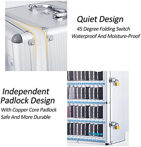 Mobile Phone Storage Box with Handle - 36/60 Slot Secure Cell Phone Locker for Office & Classroom Organization, Ideal for Schools and Workspaces