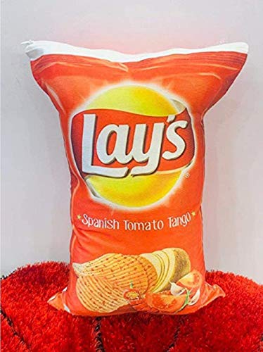 Treffen Creations LAYS Printed Velvet Pillow for Kids ( Size -12 Inches*18 Inches ) (Pack of -1)