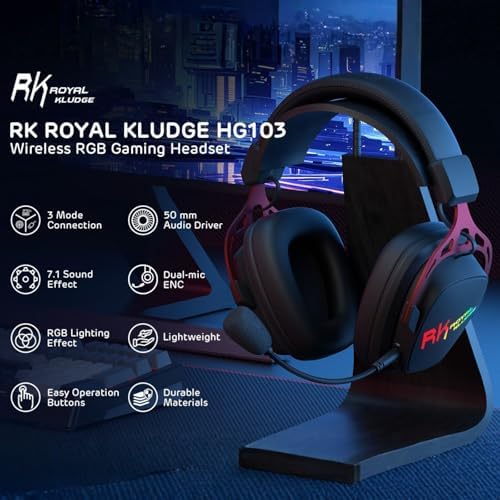 RK ROYAL KLUDGE HG103 Wireless Gaming Headset for PS5/4, Xbox, PC, Switch - 5