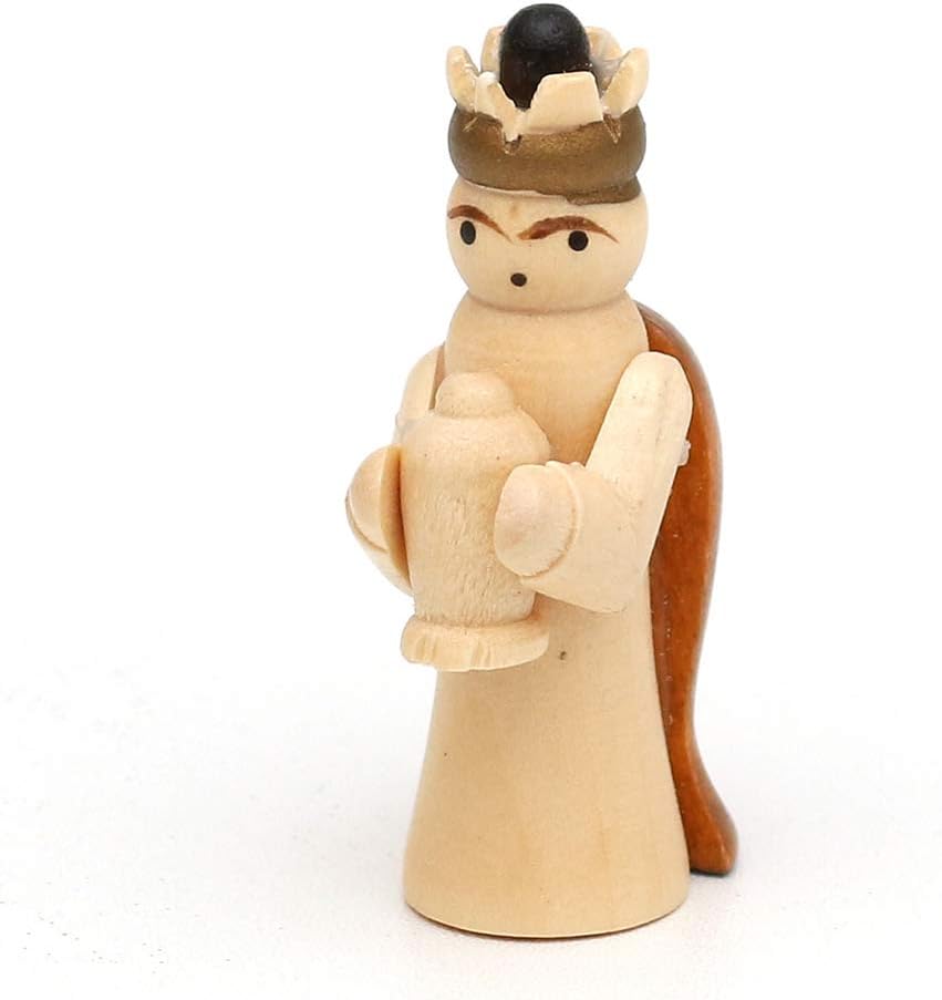 Dekohelden24 Wooden Nativity Figures as a Set of 10, Dimensions (L x W x H): 1.7 x 2.8 x 5 cm.