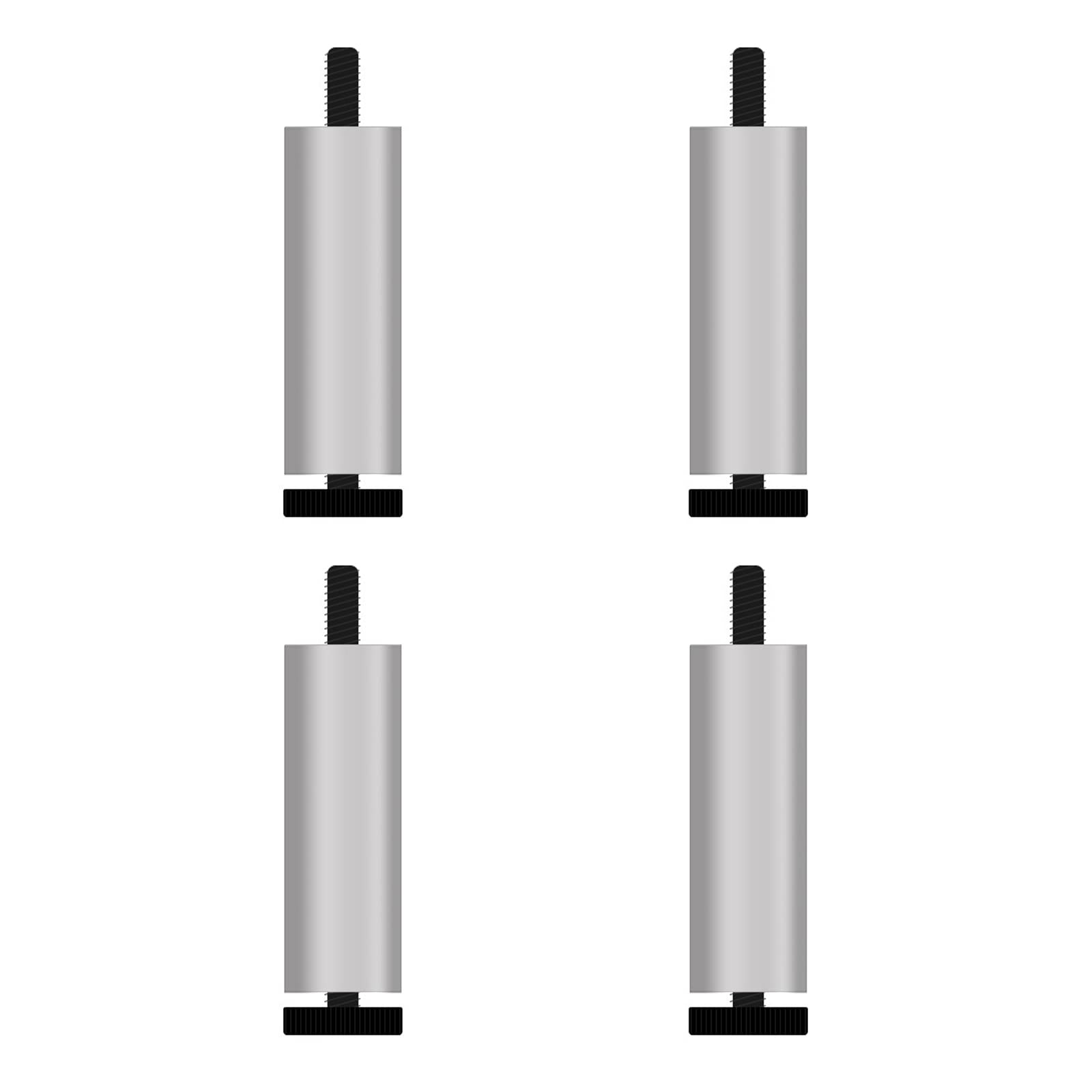 FCXURKOD Adjustable Metal Furniture Legs Set of 4 M6 Thread Round Replacement Legs for Sofa Chair Bed – 15cm/5.91in Silver Legs for Home Decor