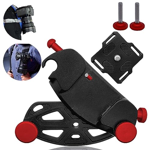 DUEQID Clip de Support de caméra Sac à Dos, Clip de Ceinture de Montage à dégagement Rapide avec vis 1/4, pour Appareil Photo Reflex, caméra d'action...