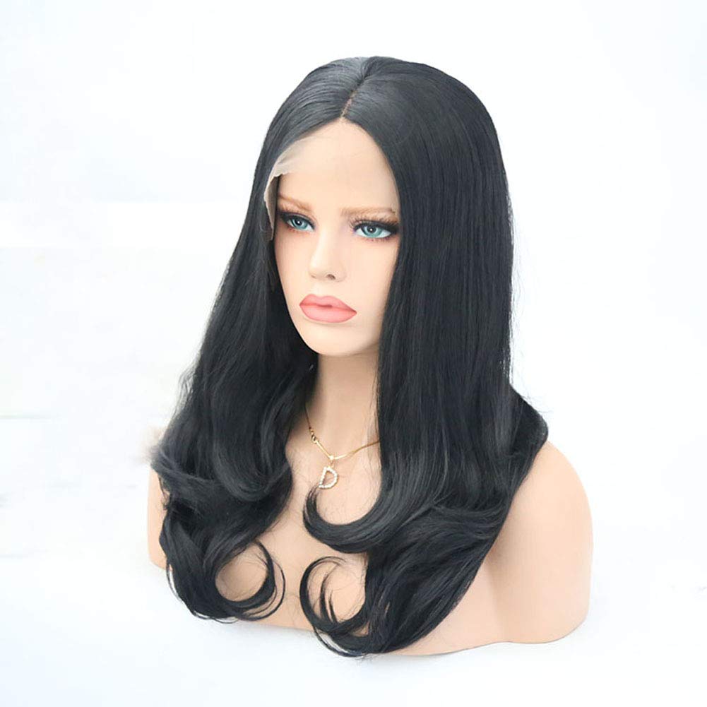 Glueless Lace Front Wigs Long Natural Body Wave Swiss Natural Black Synthetic Lace Front Wig Natural Hairline Heat Resistant