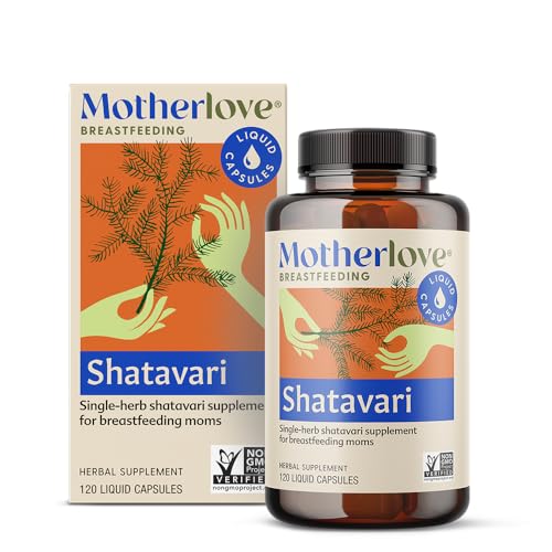 Motherlove Shatavari (120 Liquid caps) Lactation Supplement to Support Breast Milk Supply During Menstruation—Non-GMO, Organic Herbs, Vegan, Kosher