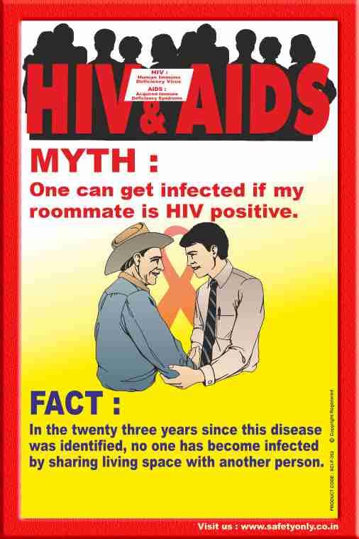 HIV & AIDS Awareness Educational Wall Art Poster | Myth vs Fact – Sharing Room or Living Space Does Not Spread HIV | Health Education Wall Décor for Hospitals, Schools & NGOs (English, 2x3 Feet)-image-39