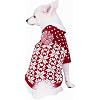 Blueberry Pet Let It Snow Classic Ugly Christmas Holiday Snowflake Pullover Hoodie Dog Sweater in Red and White for Puppy, Back Length 12, Pack of 1 Clothes for Dogs