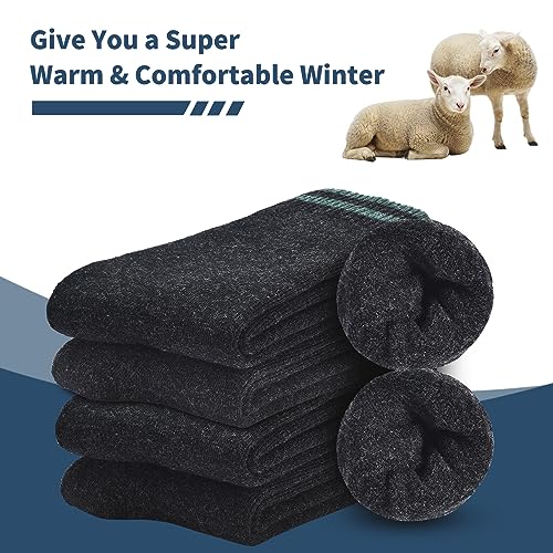 NinetoFiveLife Pack of 4 Mens Merino Wool Socks Winter Hiking Socks Knit Outdoor Recreation Socks Warm Soft and Comfortable4