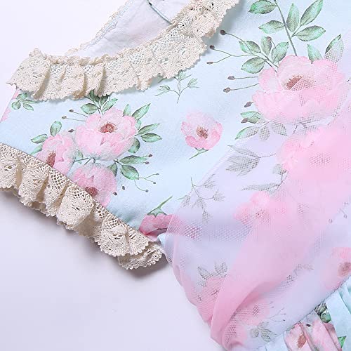 Pettigirl Girls Elegant Spring Sweet Floral Ruffle Lace Casual Clothing Kids Toddler Lovely Stylish Holiday Dresses3