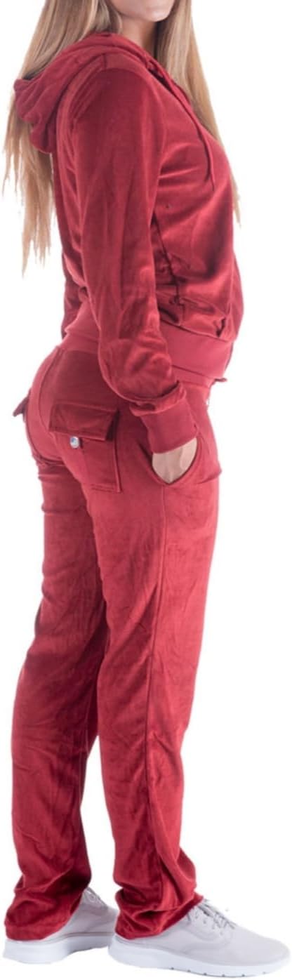 LeeHanTon Sweat Suits for Women Set Comfortable Sweat Outfits Workout Suit Zip Velour Hoodie and Jogger Sport Suit - Image 2