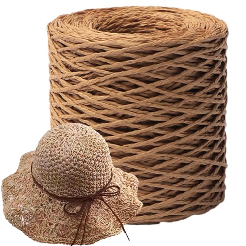 Raffia -Garn | Papierpapier natürliches Band Strick Draht Farbfarbe mattes Texturbänder, Garn, umweltfreundliche, vielseitige -Handwerksmaterial für Hüte Strandbeutel