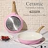 CAROTE 21 PCS Ceramic Cookware Set, Pots and Pans Set Non Stick, Pot and Pan Set with Frying pan, Induction Ready Cooking Set for Kitchen, PFOS/PFOA/PFAS Free, Pink #2