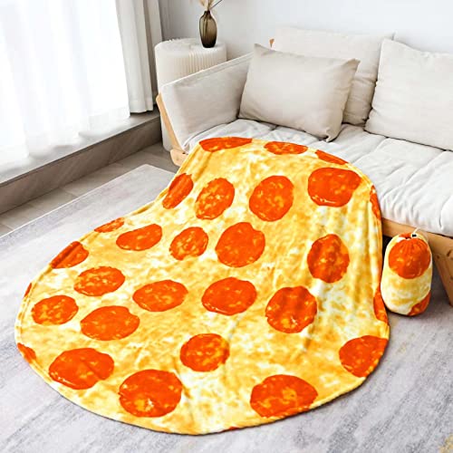 Bnuitland Pizza Funny Blanket,290 Gsm Double Sided Giant Funny Realistic Food Blanket, Novelty Funny Blanket For Adults And Kids, Super Soft Flannel Throw #TOP4